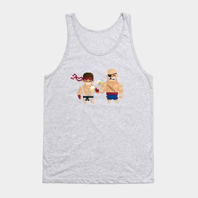 Retro Gamer Street Fighter Drinking Buds Tank Top by YayPixel